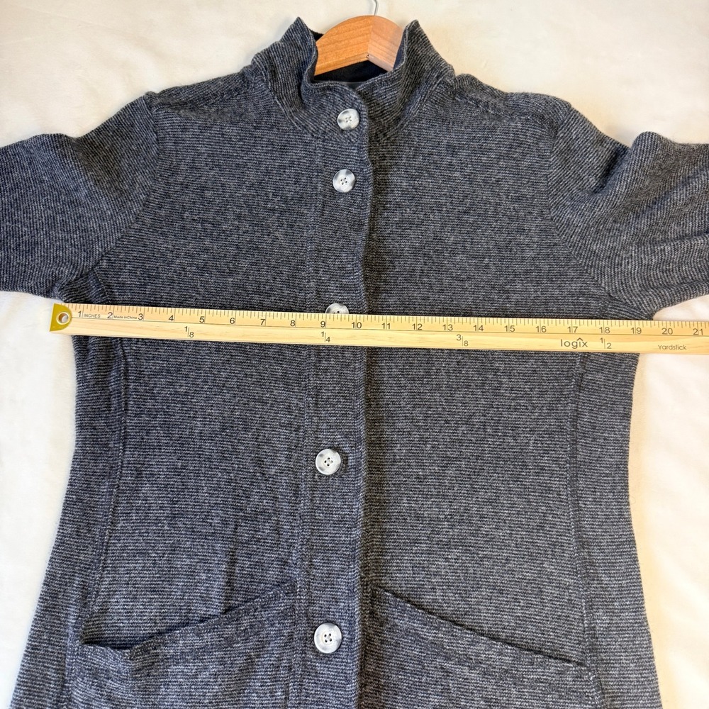 Mountain Hardwear Charcoal Heathered Knit Button Front Jacket Cardigan Women M - Picture 6 of 7